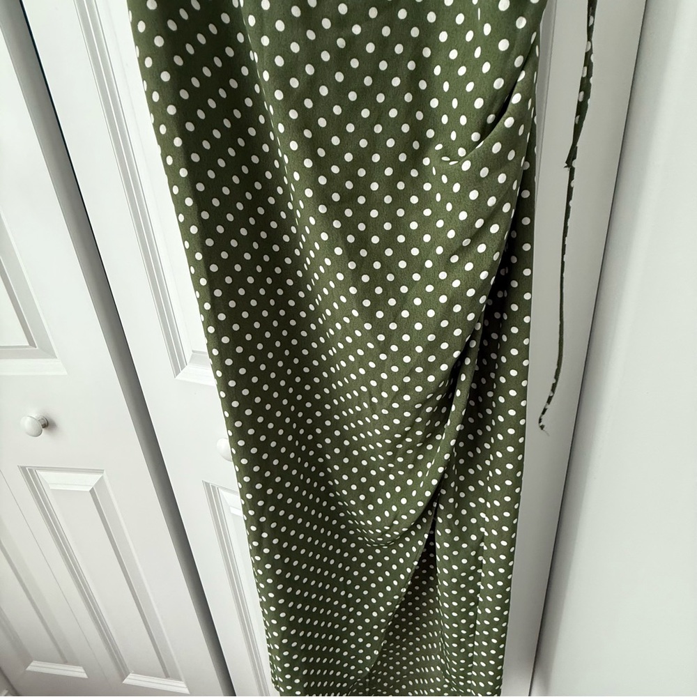 Zara Green Polka Dot Asymmetrical Dress